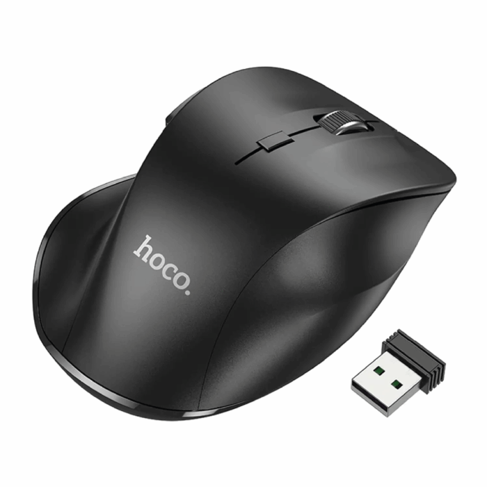 Mouse Inalámbrico Hoco GM24 Mystic six-button dual-mode, negro + Mouse Pad Hoco GM22 Aurora (Regalo)